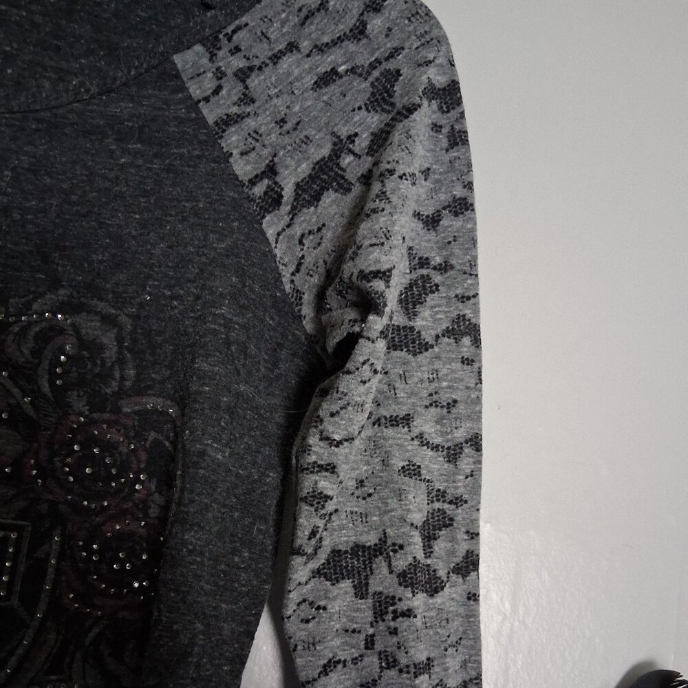 Genuine Harley-Davidson Ladies 3/4 Length Sleeve T-Shirt Size S Rhinestones - Picture 2 of 3